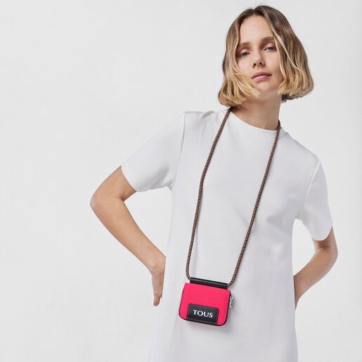 Monedero mediano rosa fluorescente TOUS Empire Cotton