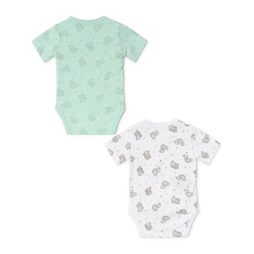 Pack of wrap-over baby bodysuits in Pic mist
