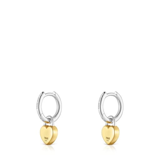 Aros de aro bicolor corazón candado TOUS Unlock