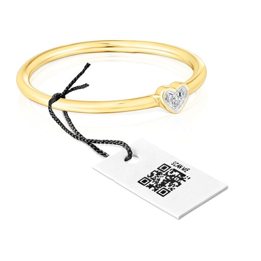San Valentin Ring in gold with diamonds and a heart motif