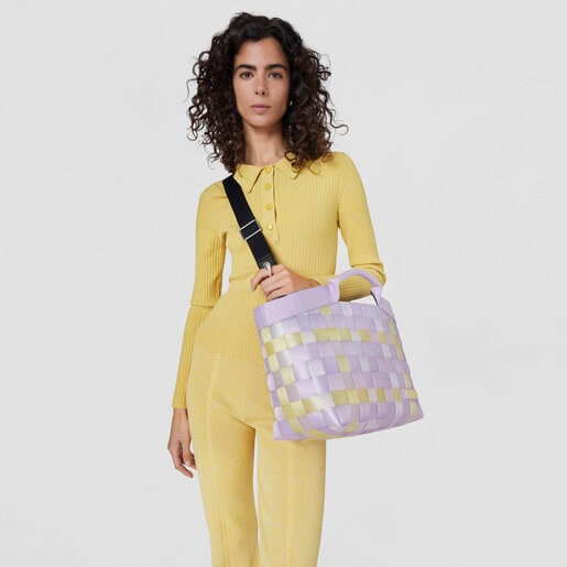 Medium mauve and yellow Basket Tote bag TOUS Balloon Cesta