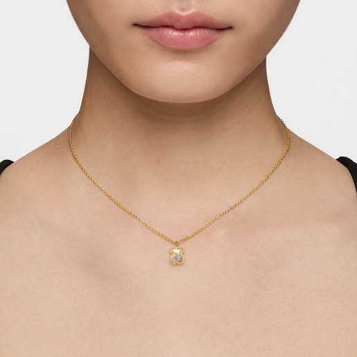Silver vermeil Areia Necklace with multicolored gemstones