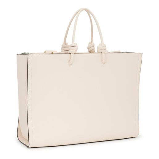 Large beige Amaya Shopping bag TOUS La Rue New | TOUS