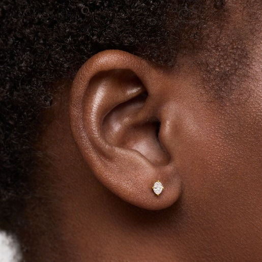 14kt gold Ear piercing with 0.15ct lab-grown diamond Shine LGD