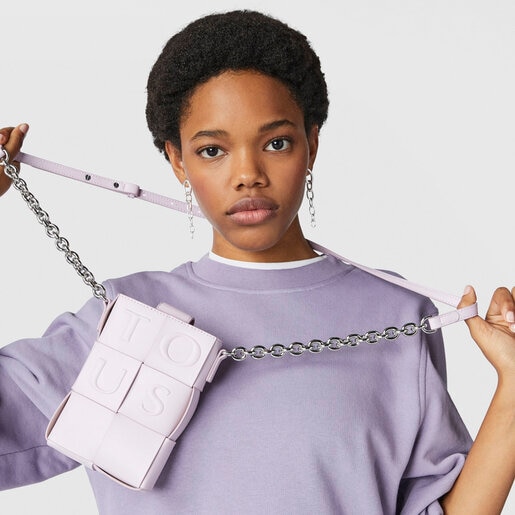 Mini bolso malva y beige TOUS Damas
