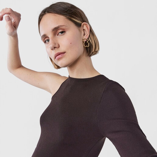 ピアス Hold　くま　30mm　イエローゴールドコーティング