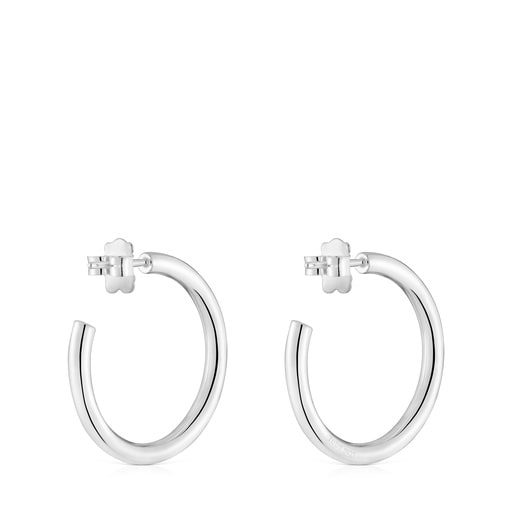 Long 24 mm silver Hoop earrings TOUS Basics