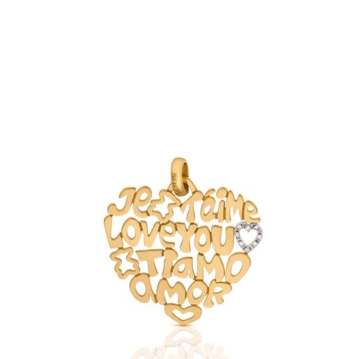 Gold San Valentin Pendant with Diamond