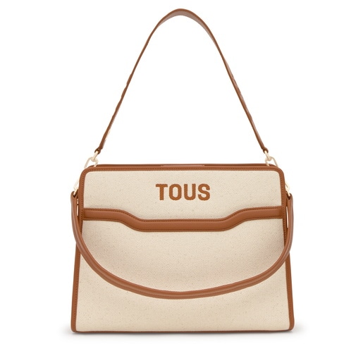 キャメルカラーのミディアム・ショッピングバッグAudree Canvas