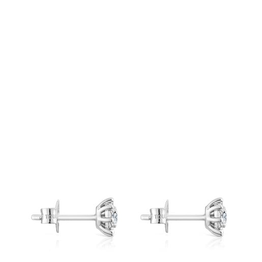 Aretes pequeños de oro blanco y diamantes 0,30 ct Les Classiques