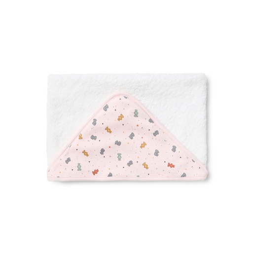 Tous Baby bath cape in Charms pink