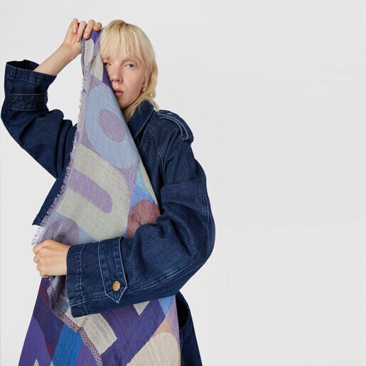 Blue jacquard TOUS Mimic Foulard