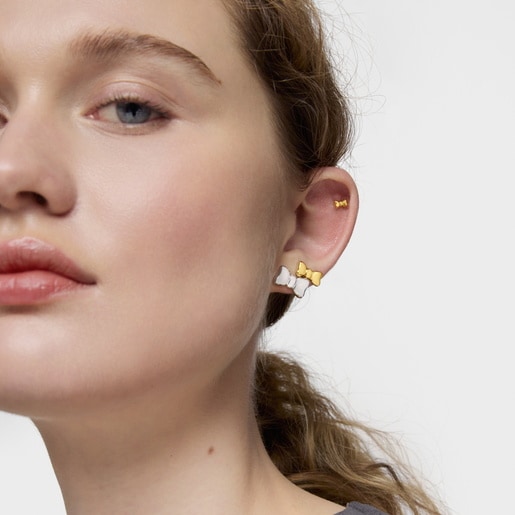 أقراط على شكل قوس من الفضة من تشكيلة TOUS Ribbon