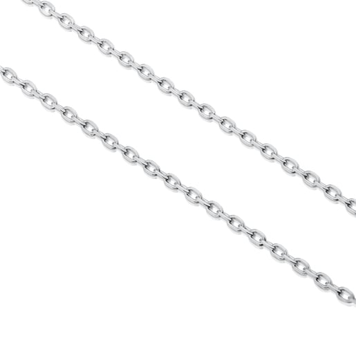 80 cm lange Halskette TOUS Chain aus Silber mit ovalen Gliedern.