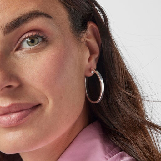 Серебряные серьги-обручи Lio