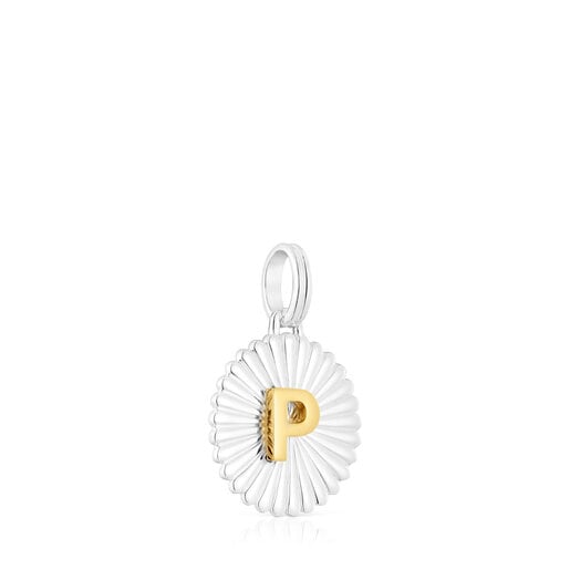 Silver and silver vermeil TOUS Alphabet letter P medallion Pendant