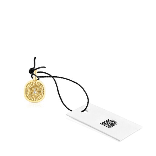 Gold Oursin Pendant with 0.01ct diamonds