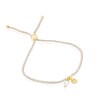 Silver vermeil Sea Vibes Bracelet with pearl and gray cord