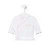 Wrap-over baby t-shirt in plain white