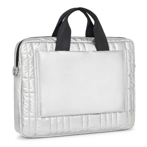 Silver-colored TOUS Empire Padded Briefcase