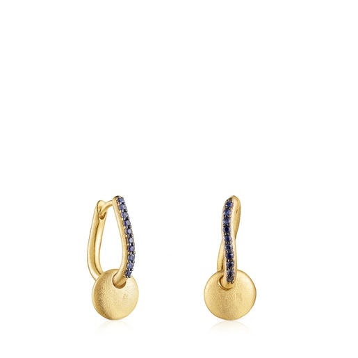 Silver vermeil Luah luna Earrings with sapphires | TOUS