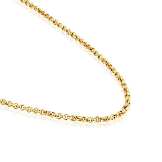 Cadena mediana TOUS Chain con baño de oro 18 kt sobre plata de bolas, 50cm.