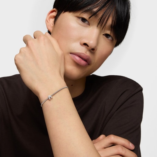 7 mm silver letter M Charm TOUS Mesh Tube