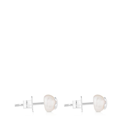 Silver TOUS Bear Earrings with pearls