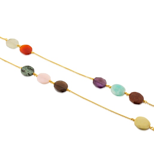 Collar Terra con baño de oro 18 kt sobre plata con Gemas