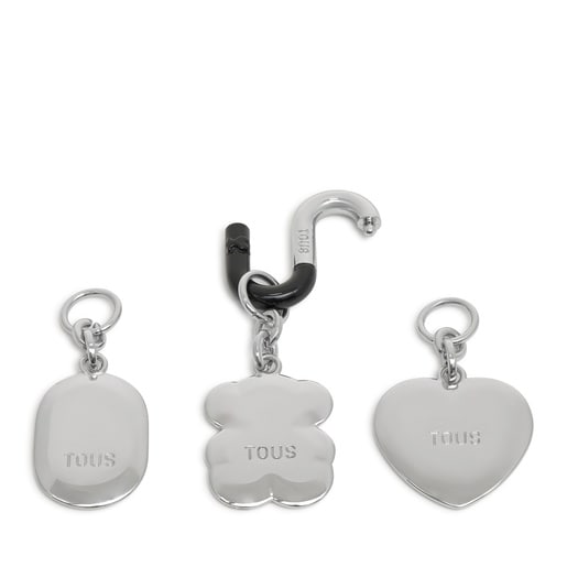 طقم من قلادات حلقة المفاتيح باللون الفضي من التشكيلة Hold