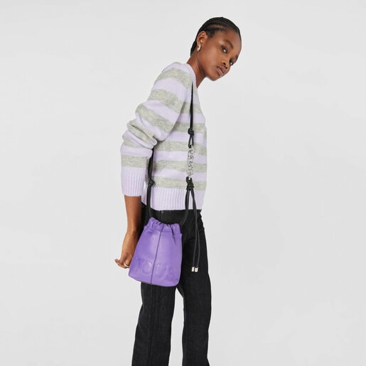 Lilac-colored leather TOUS Cloud Mini handbag