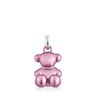 Colgante oso mediano de acero en color rosa claro Bold Bear