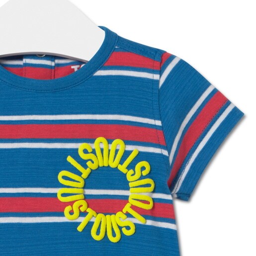 Stripy dress in Casual blue