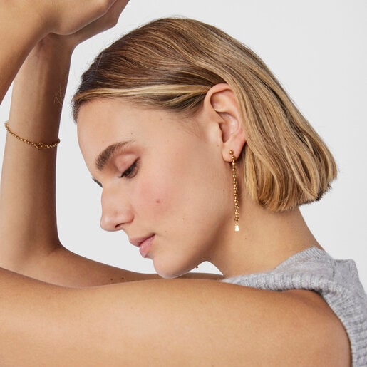 Long Silver Vermeil Gloss Earrings
