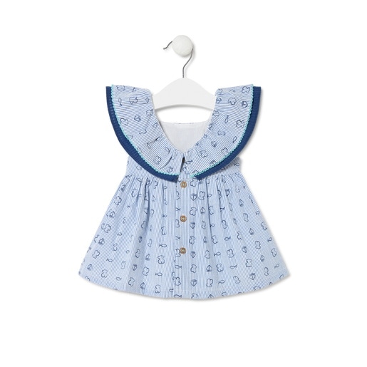 Girls dress in Boat sky blue