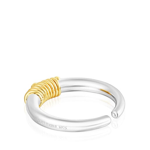 Anillo abierto de plata y con baño de oro 18 kt sobre plata Lure
