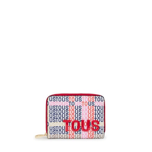 TOUS Heart Shaped Embossed Leather Coin Purse 