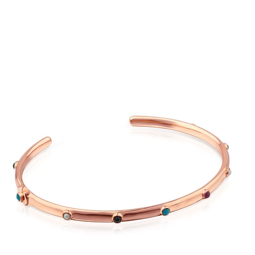 Pulsera Super Power con baño de oro rosa de 18 kt sobre plata con Gemas