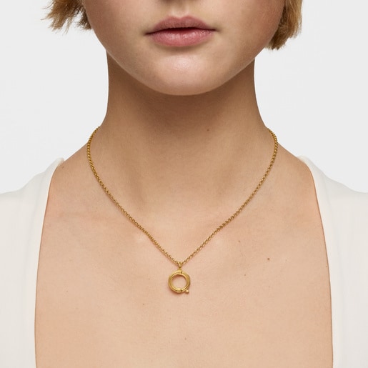 Medium 18kt gold plating over silver letter Q Pendant TOUS Alphabet