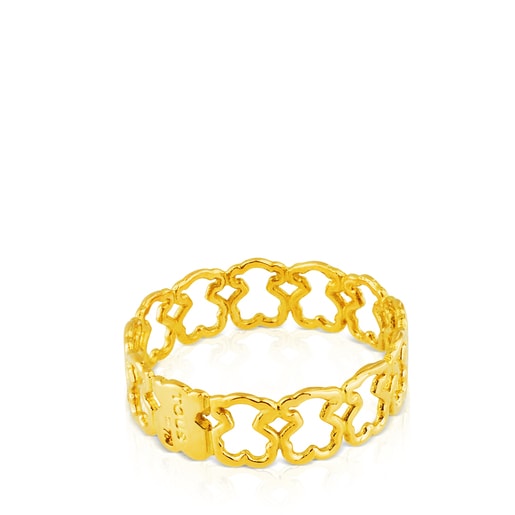 Gold Silueta Ring Bear motifs