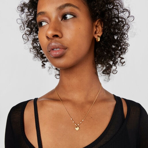 שרשרת לב San Valentín מוורמיל כסף בשילוב פנינים מתורבתות