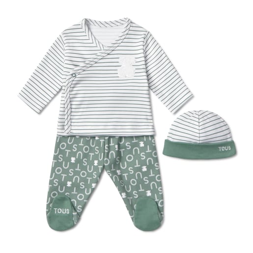 Newborn baby set in Soft green