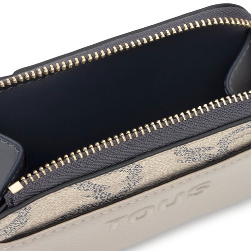 حامل بطاقات وكيس نقود باللون الرمادي الداكن من تشكيلة TOUS Kaos Icon