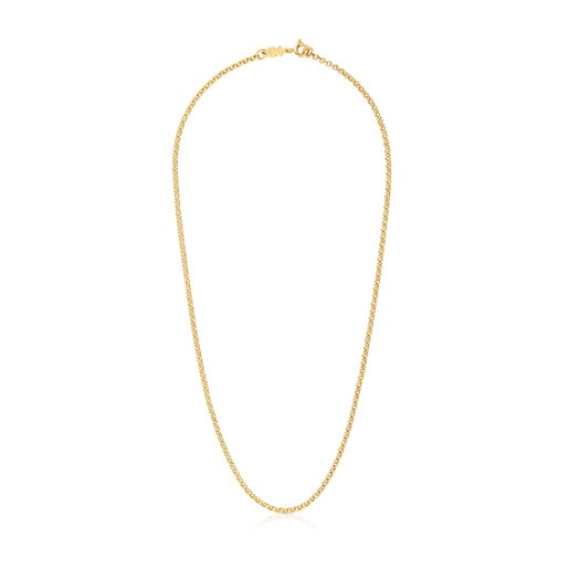 Stříbrný obojkový náhrdelník pozlacený 18karátovým zlatem s kroužky, o délce 45 cm, z kolekce TOUS Chain