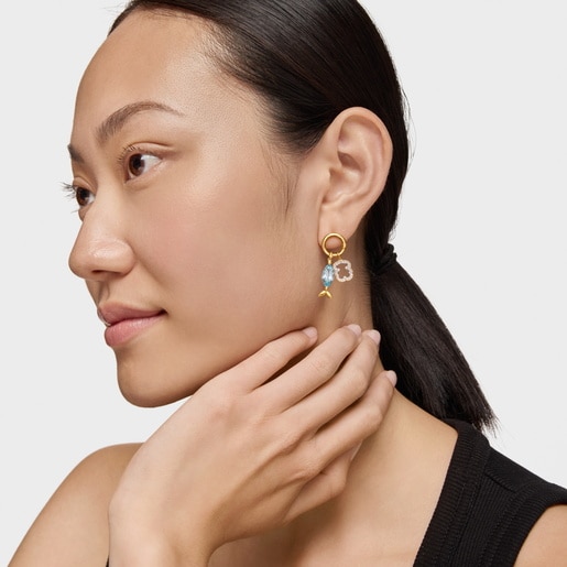 14kt gold Pendant with topaz Medallions