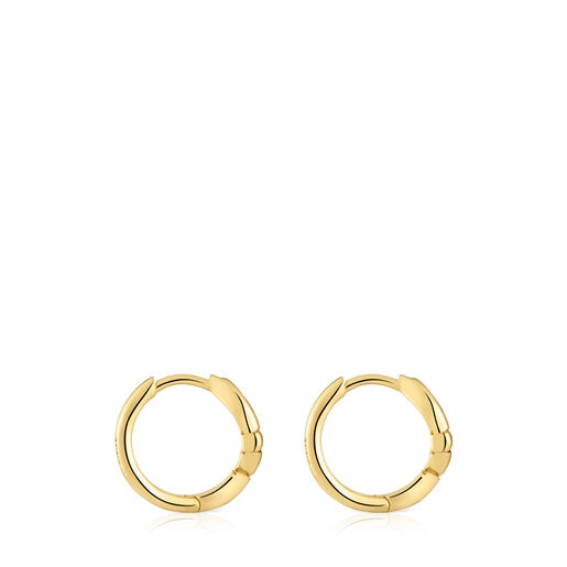 Hoop earrings with 18kt gold plating over silver and motif TOUS MANIFESTO |  TOUS