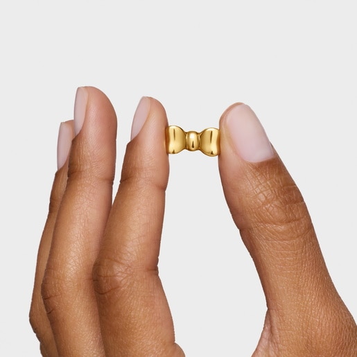 15 mm bow Pendant with 18kt gold plating over silver TOUS Ribbon