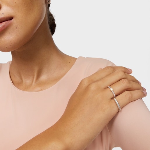 Anillo de plata y perla cultivada TOUS Motivos
