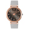 Montre analogique avec cadran marron et bracelet en acier de deux couleurs S-Mesh Mirror