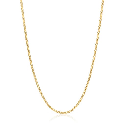 Naszyjnik choker ze srebra pokrytego 18-karatowym złotem, z pierścieniami, o długości 45 cm TOUS Chain
